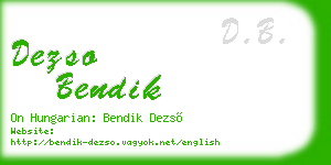 dezso bendik business card